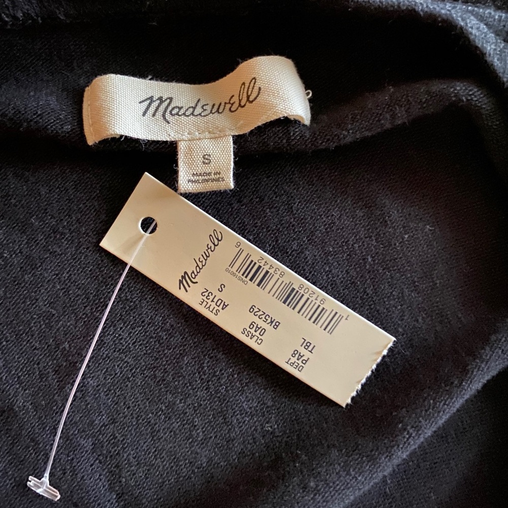 Madewell Black Long Sleeve Thong Bodysuit Sz S - Picture 10 of 11